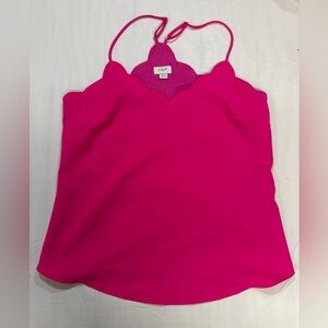 J. Crew Factory Hot Pink Women's Scalloped Cami Tank Top